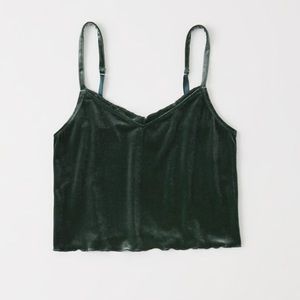 A&F velvet lettuce hem cami